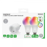 Deltaco Smart Home Starter Kit med Smart Plug og 2 RGB LED-lamper