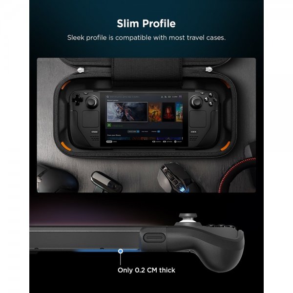 Spigen Steam Deck Deksel Thin Fit Pro Svart