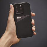 Mujjo iPhone 16 Pro Max Deksel Full Leather Wallet Case Svart