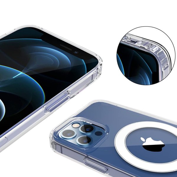 iPhone 13 Pro Deksel TPU MagSafe Støtsikker Transparent