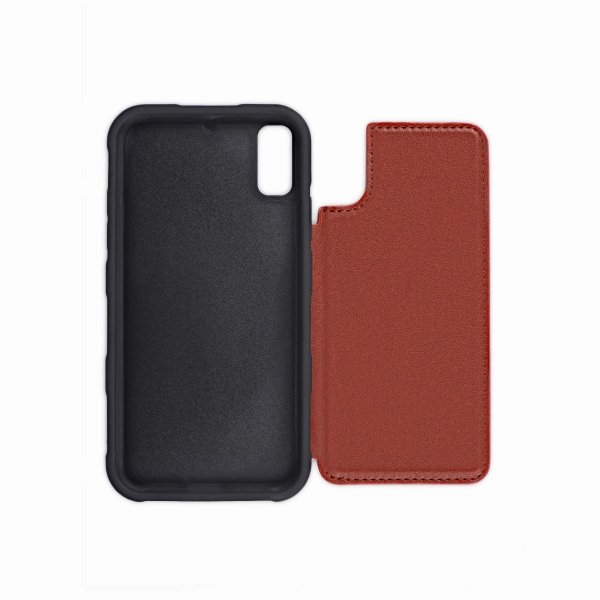iPhone Xr Deksel Utbrettbar Kortlomme Brun