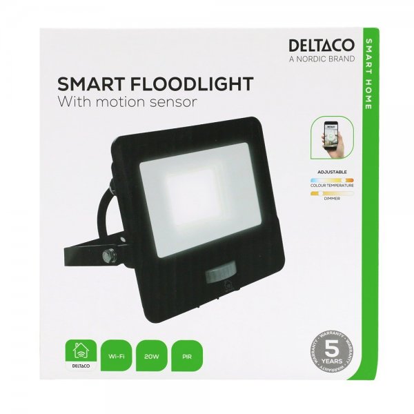 Deltaco Smart Home Spotlight med bevegelsessensor 20W