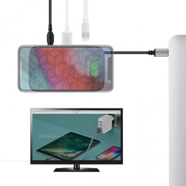 Moshi Symbus Q USB-C-hubb med Qi-laddning