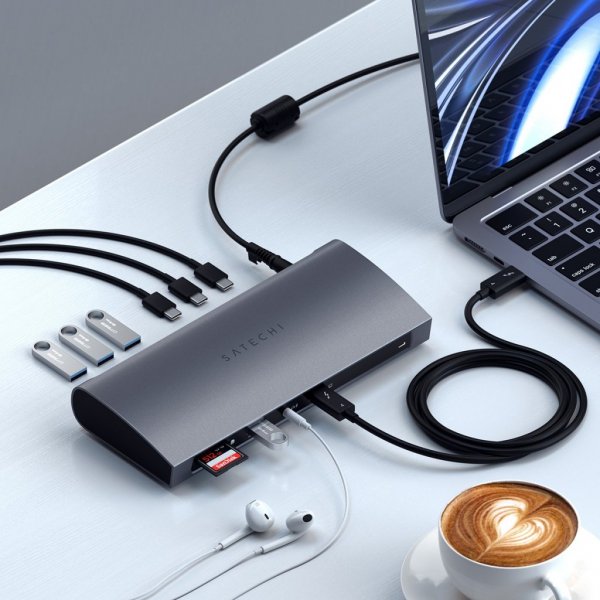 Satechi Thunderbolt 4 Dokk Romgrå