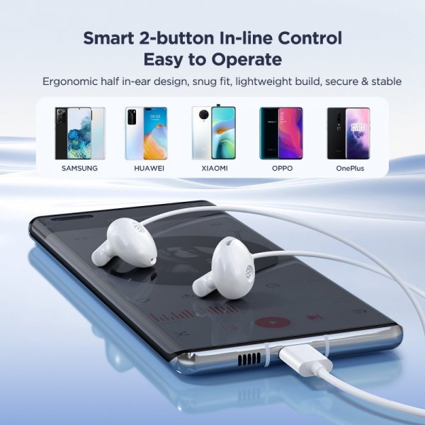 Joyroom Hodetelefoner EC05 USB-C Hvit