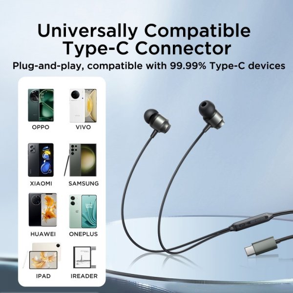 Joyroom Hodetelefoner EC06 USB-C Svart