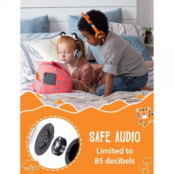Planet Buddies Kablede Hodetelefoner til Barn Charlie the Tiger Furry
