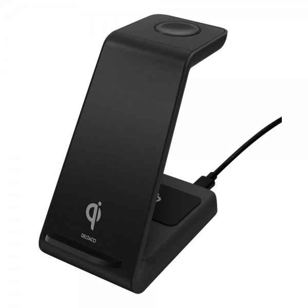 Deltaco Trådløs lader 3-in-1 Wireless Charger Svart