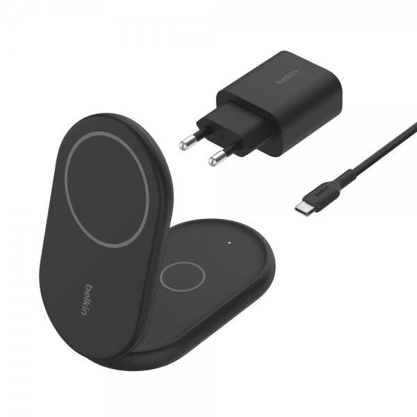 Belkin Trådløs lader BoostCharge 2-in-1 Foldable MagSafe Qi2 15W Svart