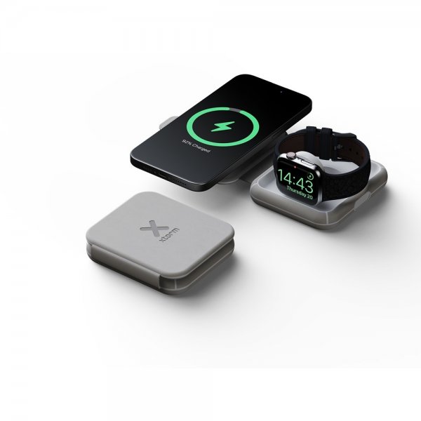 Xtorm Trådløs lader Foldable Wireless Travel Charger 2in1 MagSafe