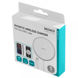 Deltaco Trådløs lader Magnetic Wireless Charger MagSafe Hvit