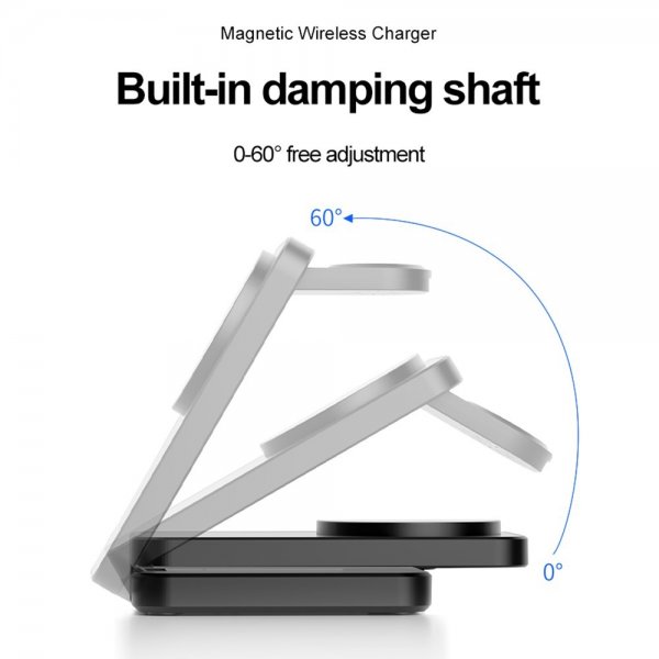 Trådløs lader OJD-112 3-in-1 Foldable MagSafe