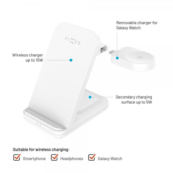 Fixed Trådløs lader Powerstation for Samsung 3in1 15W Hvit