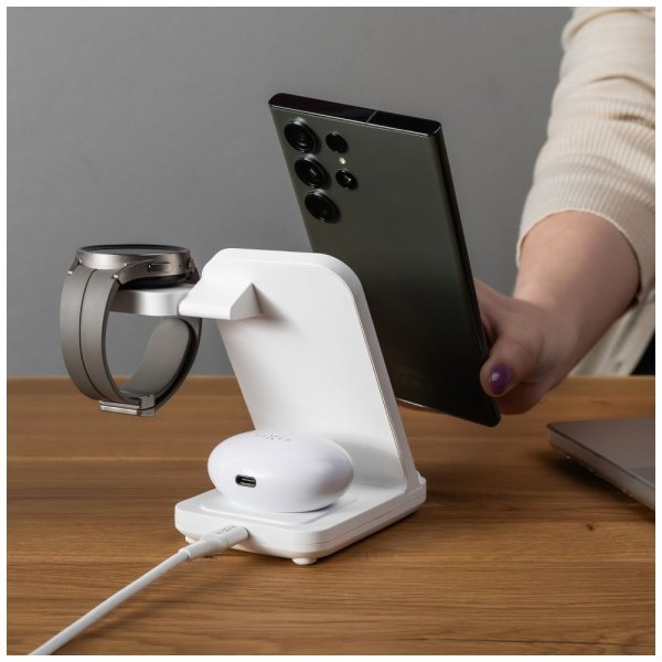 Fixed Trådløs lader Powerstation for Samsung 3in1 15W Hvit