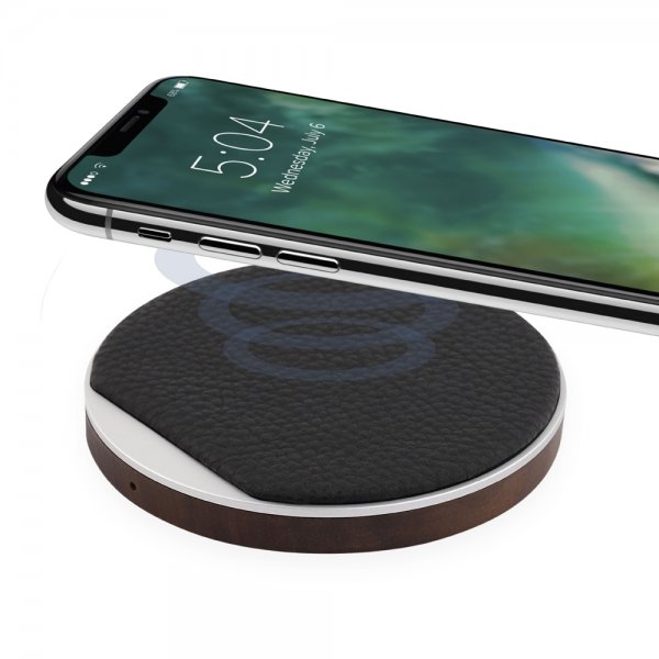 Xqisit Trådløs Lader PU-skinn 10W Svart