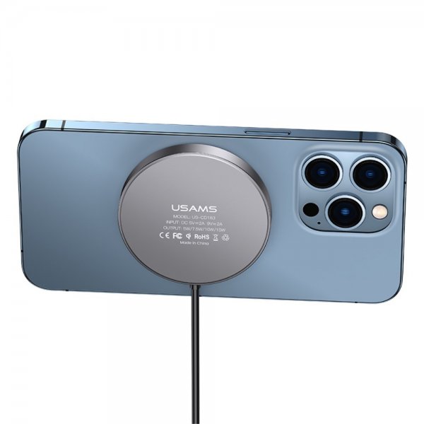 USAMS Trådlös Laddare US-CD183 Aluminium 15W MagSafe
