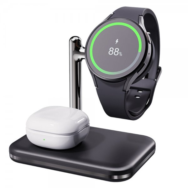 Trådløs lader V8S 2-in-1 Samsung Galaxy Watch/Buds Svart
