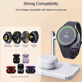 Trådløs lader V8S 2-in-1 Samsung Galaxy Watch/Buds Hvit