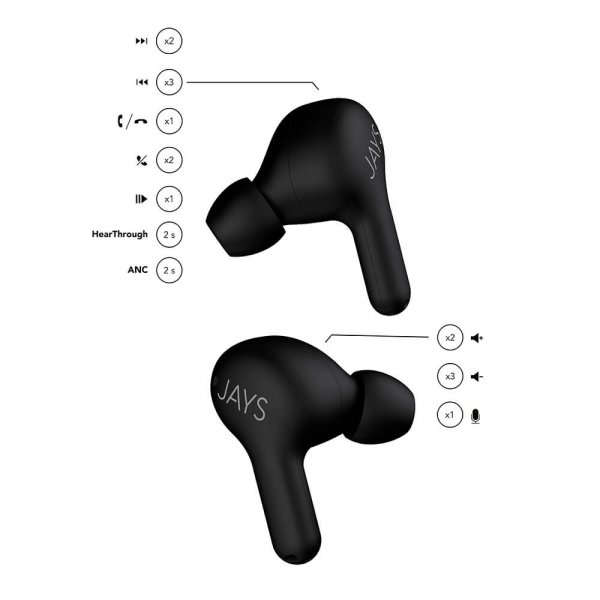 Jays Hodetelefoner t-Seven TWS In-Ear ANC Svart