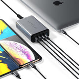 Satechi 75W PD reseLader med dubbla USB-C och USB-A uttag Grå