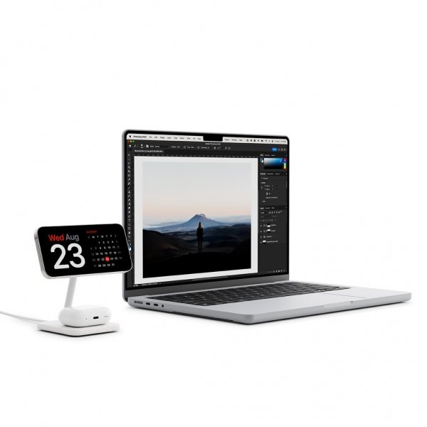 Twelve South Trådløs lader HiRise 2 Deluxe Qi2 MagSafe Hvit