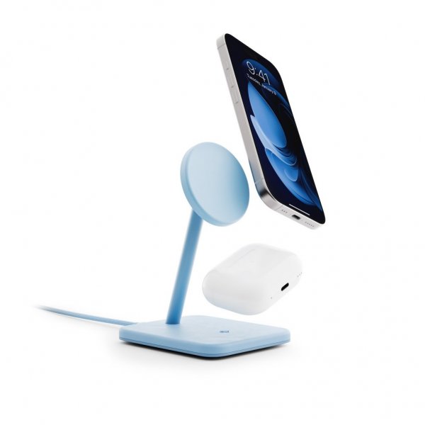 Twelve South HiRise 2 Deluxe 2-i-1 MagSafe-lader Glacier Blue