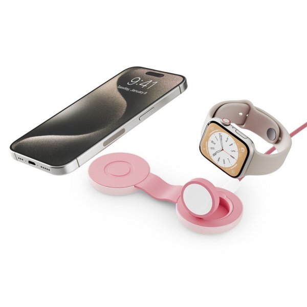 Twelve South Trådløs lader ButterFly SE 2-in-1 Qi2 MagSafe Rosa