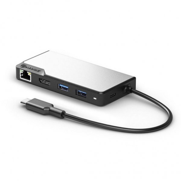 ALOGIC USB-C Fusion ALPHA 5-i-1-hub HDMI. USB. Ethernet and PD Space Gray
