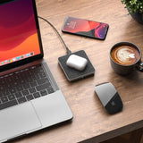 ALOGIC Trådløs Lader Qi laddning 10W - med USB-A till USB-C Kabel Sølv