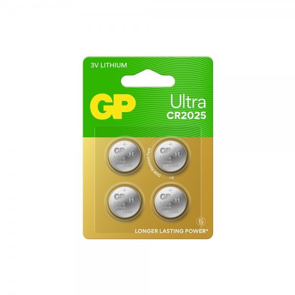 GP Ultra Lithium Battery Button cell CR2025 4-pack
