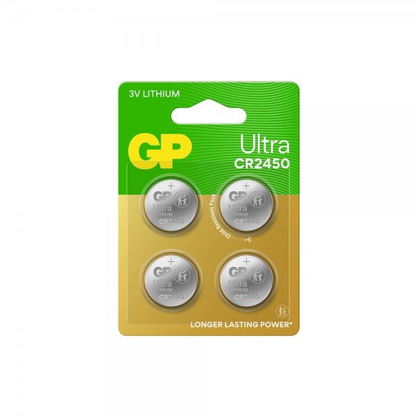 GP Ultra Lithium Battery Button cell CR2450 4-pack