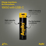 Aqiila Rechargeable 18650 Battery USB-C