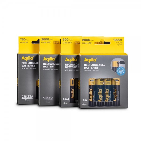 Aqiila Rechargeable 18650 Battery USB-C