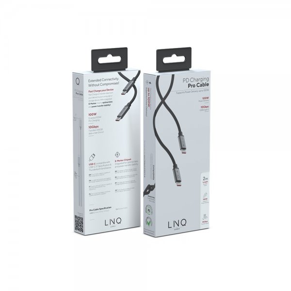 LINQ by Elements USB-C to C 3.2 PD 100W 10Gbps kabel 2m