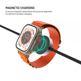 Fixed USB-C Kabel med Smartwatch-lading 1.5m Svart