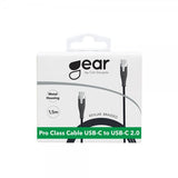 Gear USB-C/USB-C Kabel Kevlar 1.5 meter Svart