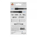 X2O USB-C til USB-C Kabel Longlife 100W 1m Svart