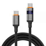 X2O USB-C til USB-C Kabel Longlife LED Display 100W 1.5m Svart