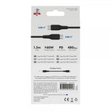 X2O USB-C til USB-C Kabel Superflex 60W 1.5m Svart