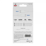 X2O USB-C til USB-C Kabel Superflex 60W 1.5m Hvit