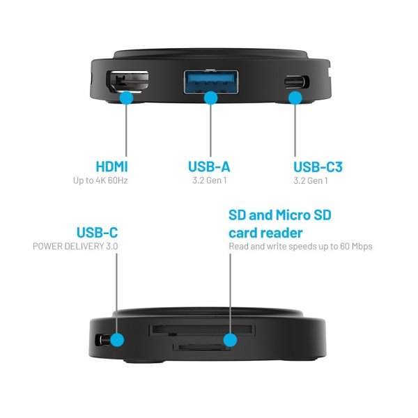 Fixed Adapter MagHUB USB-C 7in1