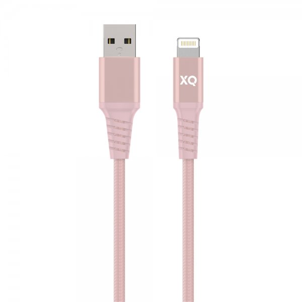 Xqisit USB till Lightning Kabler Flätad Extra Stark 2 m RoseGUll