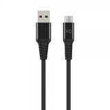Xqisit USB till Micro USB Kabler Flätad Extra Stark 2 m Svart