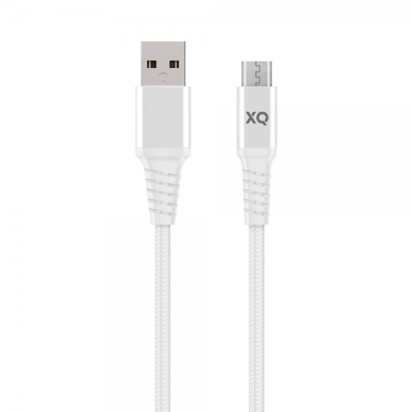 Xqisit USB till Micro USB Kabler Flätad Extra Stark 2 m Hvit