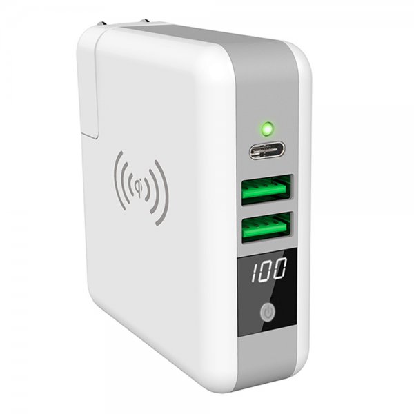 Xqisit VäggAdapter Super Charger med Trådløs Laddning Hvit