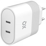 Xqisit Lader Dual USB-C PD 40W Hvit