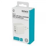 Deltaco Vegg Lader GaN 1x USB-A 2x USB-C PPS 100W