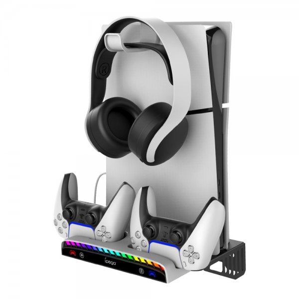 Ipega Veggmontert dockingstasjon til PS5/PS5 Slim RGB