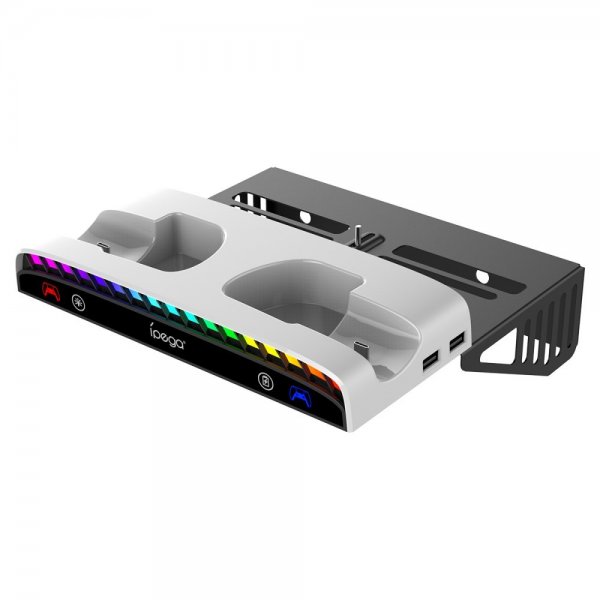 Ipega Veggmontert dockingstasjon til PS5/PS5 Slim RGB