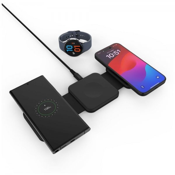 Fixed Sammenleggbar Trådløs lader 3in1 Flex for Samsung